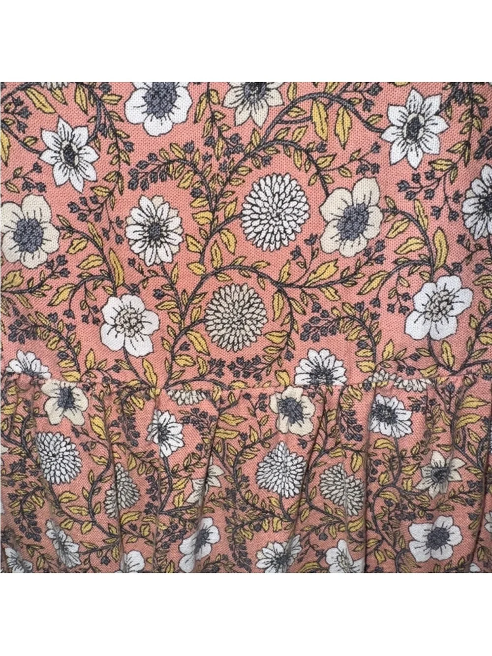 dip Sleeveless Floral Tiered Dress in Brown and White